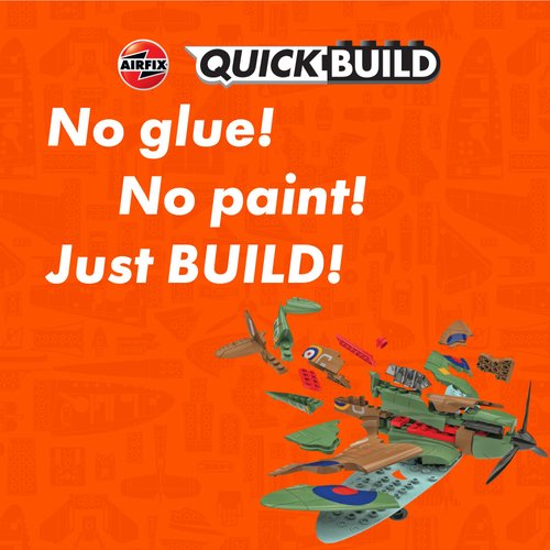Airfix Quickbuild Supermarine Spitfire Airplane Brick Building Plastic Model Kit J6000 Brown