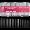 AORAEM Extra Long Square Full Cover Nail Tips 240PCS XXXL Clear Full Cover Fake Nails False Nails 12 Sizes Tapered Square Press on Fake Nail Tips for Acrylic Nails Salons Home DIY with Box