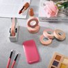 10 Rolls Eyelash Extension Tape Breathable Lash Tape Beauty Eyelash Tape Fabric Tape, 2 Pieces Silicone Eyelash Pad with Tape Cutter Dispenser for Eyelash Extension Supply (Pink)