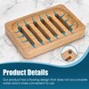 DEBETOOL Teak Wood Soap Dish, 2 Pack Waterproof Self Draining Soap Dish - Natural Wooden Bar Soap Holder for Bathroom and Kitchen