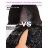 UNICE EasiContour V Part Wigs Human Hair Jerry Curly Glueless Wigs Human Hair Clip in Vpart Wig Minimal Leave Out Upgrade U Part Human Hair Wig Beginner Friendly 18 inch