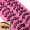 10 Pairs Fluffy Faux Mink Lashes Wispy False Eyelashes, Wispy Dramatic Lashes 20MM Long Lashes, Thick Volume Crossed Soft Curly Fake Lashes Lightweight Big Eye Lashes Pack(04)