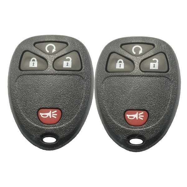 Keyless Entry Remote Car Key Fob Shell Case Fit for GM GMC Chevrolet Chevy Buick 4 Buttons Replacement with Button Pad (2 Key Shell)