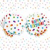 Happy Birthday Party Supplies Set - Birthday Dots Design, Featuring Happy Birthday Napkins, Suitable for Adults and Kids Birthday Decorations (6.5X6.5 in, 3-Ply Disposable, 50-Pack)