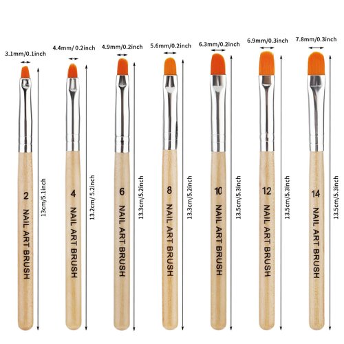 7 Pcs Gel Nail Brush Acrylic Nail Brush French Tip Brush French Manicure Pen Nail Art Brushes for Home Salon Use