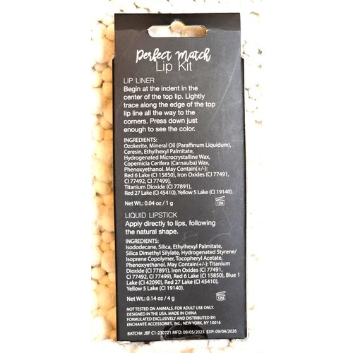 Nicole Miller Perfect Match Lip Kit, Includes Lip Liner and Liquid Lipstick, Red