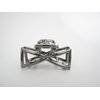 Generic Tiny small dark silver tone bow shaped metal hair claw clip