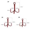 50pcs Fishing Treble Hooks Kit - High Carbon Steel Hooks Strong Sharp Unique Bend Red Treble Fishing Hooks for Hard Bait Lures Saltwater Freshwater Fishing
