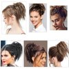 Claw Clip Messy Hair Piece Tousled Updo Messy Hair Bun Hair Scrunchies Synthetic Wavy Curly Chignon Hair Extension Ponytail Hairpieces for Women (Black)