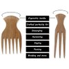 WOOD MASTER HUT Pick for hair Afro comb Parting comb Wooden hair comb 2 Pcs Anti Breakage 4 C Hair and Hair parting tool Wide tooth wooden comb Curly hair pick Afropick Medium