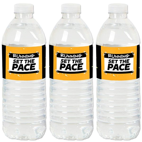 Big Dot of Happiness Set the Pace - Running - Track, Cross Country or Marathon Party Water Bottle Sticker Labels - Set of 20