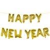 Happy New Year Balloon, 16inch New Year Letter Balloons NYE Decorations 2025, New Years Eve Party Banner Supplies 2025 Set (Gold)