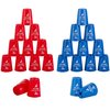 Aivalas Stack Cups, 24pcs Sports Stacking Cup Set Classic Stack Training Game Toys for Boys Girls Kids Stacking Cups with Carry Bag (Blue & Red)