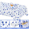 durony 121 Pieces Blue Paw Print Party Supplies Dog Birthday Tablecloth, Plates, Napkins, Forks and Paper Cups Decorations for Puppy Theme Party Supplies