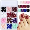 AddFavor Press on Toenails, 288pcs Solid Color Glossy Fake Toenails Press on Short Full Cover Acrylic Press on Toe Nails Artificial Fake Toe Nail Tips Kit with Nail Glue for Women and Girls