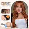 testar Auburn Wigs With Bangs Long Wavy Orange Brown Wigs For Women Auburn Red Wigs Copper Hair Wigs Heat Resistant Synthetic Wigs For Daily Use 26 IN