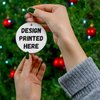 Funny Personalized Name Samoyed Cream Gifts 2025 Christmas Tree Ornaments Circle Ceramic