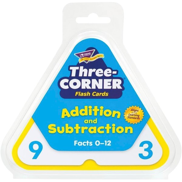 Trend Enterprises: Three-Corner Addition and Subtraction Flash Cards, Interactive Self-Checking Cards, Exciting Way for Everyone to Learn, 48 Two-Sided Cards Included, Ages 6 and Up