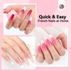 Saviland French Manicure Kit with Everything: French Nails Tool for Beginners French Tip Nail Stickers French Nail Brush White Gel Nail Polish Quick-Dry Gel Nail Lamp French Tips Guides for Nail Art