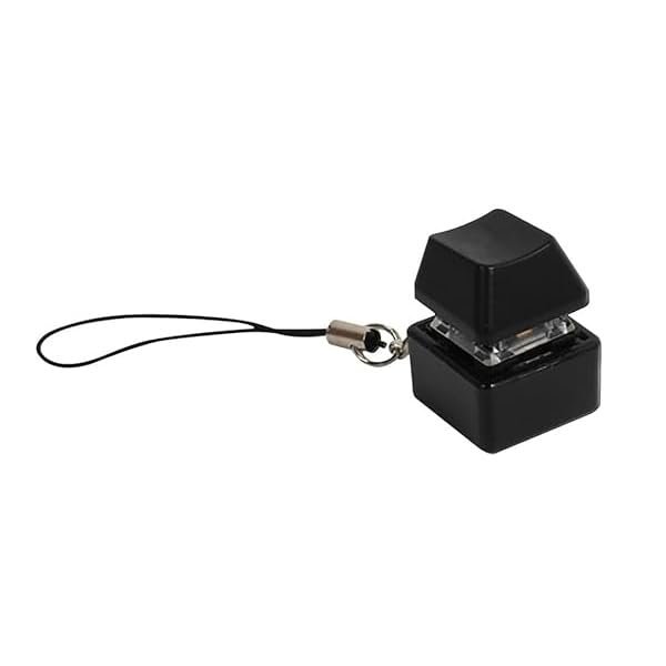 1Pc Black Keyboard 1 Key Keychain Light Up 7 Modes LED Light Toys Stress Relief Gifts,Stress Relief Artifact to Pass The Time to Class Fidget Toys and Office Boring Vent Squeeze Toys Automotive Trim