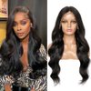 Transparent 13x6 Hd Lace Front Wigs Human Hair, Pre Plucked Bleached Knots Brazilian Virgin Glueless Human Hair Wigs Natural Black Body Wave 180 Density Human Hair Lace Front Wigs for Black Women