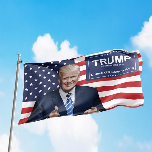 Donald Trump Taking our Country Back President USA MAGA Republican Party 3x5 feet Flag Banner Vivid Color Double Stitched Brass Grommets