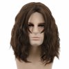 karlery Men Fluffy Short Curly Brown Wig Halloween Cosplay Wig Anime Costume Wig (2)