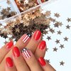 12 Grids Independence Day Glitter Nail Sequins 4th of July Star Glitter Red Blue Silver Holographic Five-Pointed Star Nail Glitter for Nail Glitter Flakes for Women Acrylic Nail Decoration Accessories