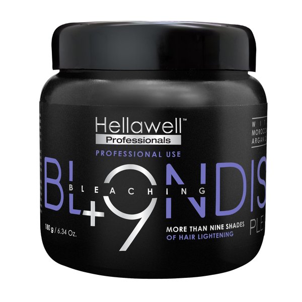 Hellawell Professionals BLONDISH PLEX + 9 Hair Bleaching Powder, Plex Hair Bleach, Highlights, Hair Lightener, Lightens more than 9 Tones, 180gr, 6.34 oz