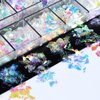 Holographic Mermaid Nail Art Glitter Iridescent Flakes JMEOWIO 12 Grids Gradient Bright Ice Slag Nail Sequins Paillettes Summer Nail Art Decoration