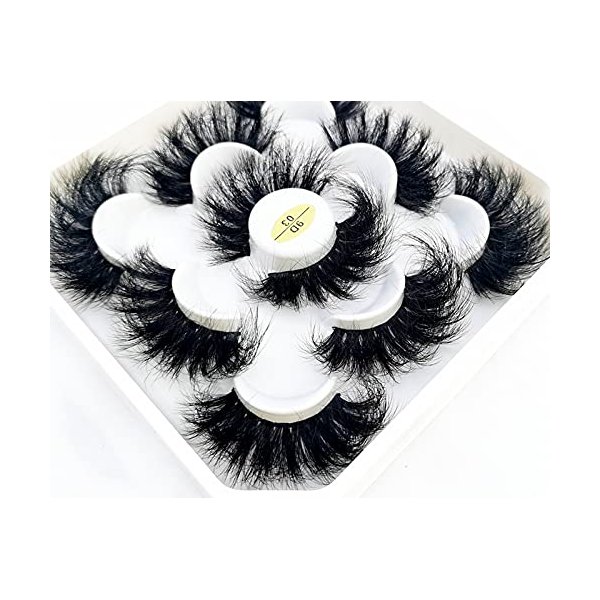 HBZGTLAD new 5 Pairs 25 mm 3d Mink Lashes Bulk Faux with Custom Natural Mink Lashes Pack Short Wholesales False Eyelashes (9D-03)