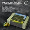 O Naturals Bar Soap for Men - 3-Pcs Mens Soap Bar - Natural Soap - Mens Bar Soap - Body Soap Bars - Men Soap - Natural Soap for Men - Organic Men's Soap Bars - Exfoliating Soap Bar - Citrus,Olive&Mint