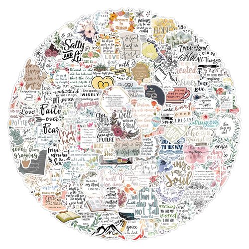 200 PCS Bible Verse Stickers,Bible Journaling Supplies,Inspired Christian Scripture Stickers for Water Bottle,Laptop,Scrapbooking Decals - Perfect Gifts for Kids,Teens,Adults