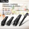 TTKLYN Nail Clippers Set - 4-Piece Stainless Steel Kit for Fingernails and Toenails, Premium Manicure Tools Suitable for Both Men and Women - Black