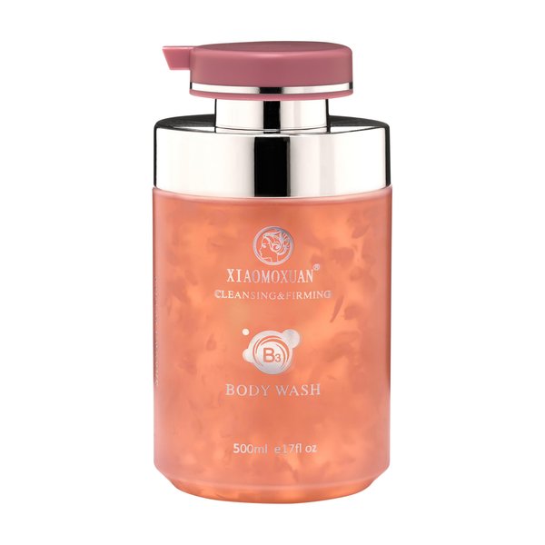 Xiaomoxuan Vitamin B3 Body Wash for Extra-Dry Skin - Jasmine and Sakura Body-Wash for Hyperpigmentation - Wrinkle-Smoothing, Cleansing and Firming Skin-Care Moisturizer with Pump for Women and Men