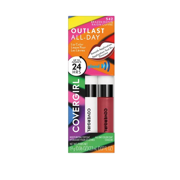 COVERGIRL Pride Outlast All-Day Lip Color With Topcoat, Brazen Raisin