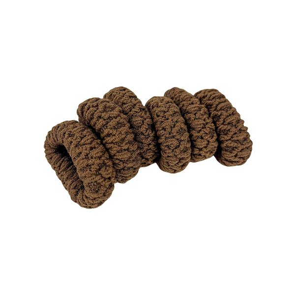 Hair Ties with Seamless High Elastic Thickening and widening in Ponytail Holders (Brown with 6 Pcs Packing)