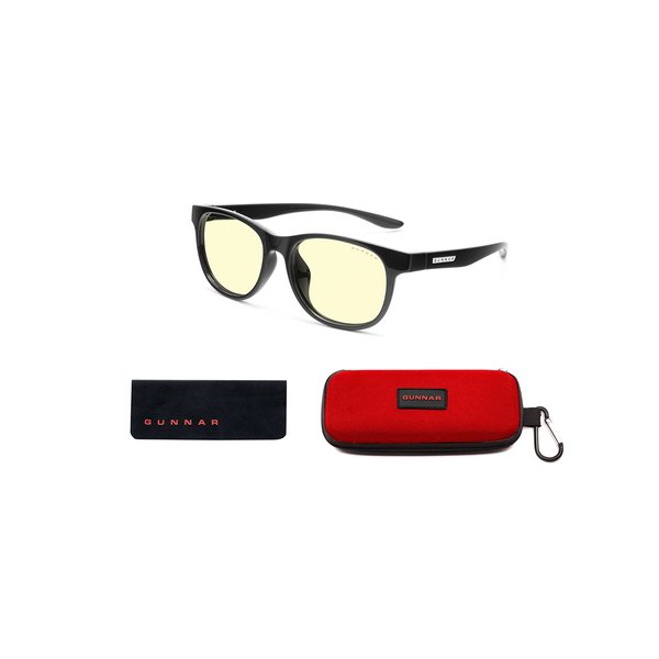 GUNNAR - Blue Light Glasses for Kids (age 8-12) - Blocks 65% Blue Light - Rush, Onyx, Amber Tint