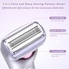 Electric Shaver for Women Legs, Lady Razors Waterproof Wet or Dry for Underarm Arm Bikini Private Area Pubic Hair, Portable Painless Ladies Body Hair Trimmer USB Rechargeable & Battery Indicator