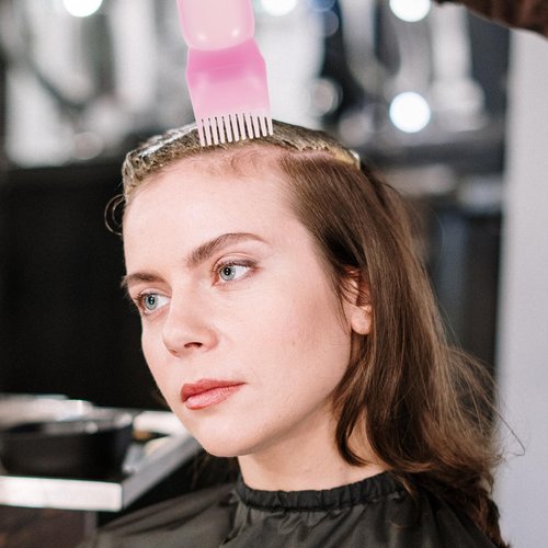 FRCOLOR Rosemary Water Comb 3pcs Hair Dye Brush Bottle Root Comb Applicator Bottles Salon Hair Coloring Dyeing Shampoo Applicator Bottle for Home Salon Root Comb Applicator Bottle (Pink)