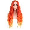 MAGQOO Orange Wig Orange Ombre Flame Fire Wig Long Curly Wavy Ombre Orange Wigs for Women Girls Middle Part Heat Resistant Hight Density Synthetic Wigs (Orange Ombre)
