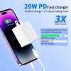 USB C Charger for iPhone Charger, 3Pack 20W USB C Wall Charger Block with Long 6FT Type C to Lightning Cable, Fast Charging Compatible with iPhone 14/13/12/11 Pro/Pro Max/XS Max/XS/XR/X/SE/8
