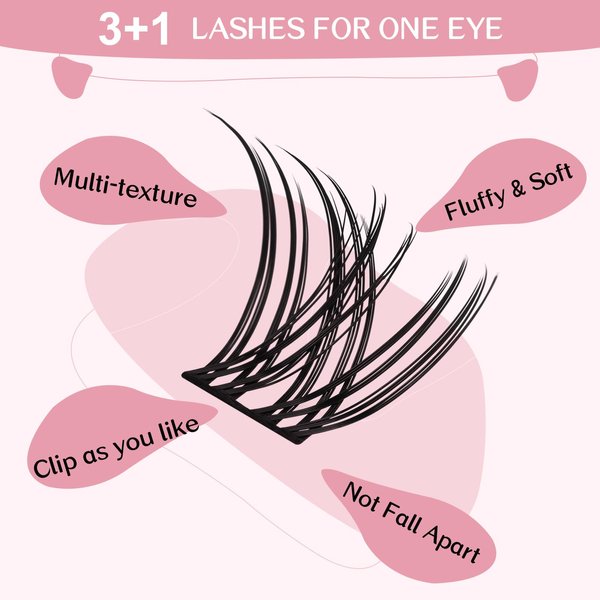 Cluster Lashes, 72 Pcs Individual Lashes, Lash Clusters DIY Eyelash Extension, Super Thin Band Reusable Soft & Comfortable (Sublime-D-10-16mix)
