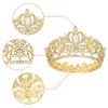 YARIEW Small Gold Crystal Crown for Little Girls Flower Bouquets Accessories Rhinestones Wedding Cake Topper Birthday Crown for Kids Cake Decorations Bridal Costume Cosplay Hair Accessories