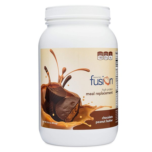 Bariatric Fusion Chocolate Peanut Butter Meal Replacement 27g Protein Powder, 21 Serving Tub for Bariatric Surgery Patients Including Gastric Bypass and Sleeve Gastrectomy - No Gluten, Aspartame or Sugar