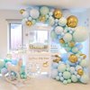 Baby Shower Decorations for Boy - Blue Balloon Garland Kit, 124 Macaron Latex balloons Blue, Confetti Balloon, Balloon Garland Strip for Boy Birthday Party Decorations, Elephant Theme Baby Shower