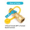 Stanbroil 1/4" RV Propane Quick Connect Adapter for Propane Hose, Propane or Natural Gas 1/4" Quick Connect or Disconnect Kit - Shutoff Valve & Full Flow Plug