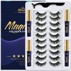 Menaka Magnetic Eyelashes Natural Look, Wispy short Magnetic Lashes with Eyeliner Kit, 4 Tubes of Magnetic Liner Upgraded Waterproof,Long Lasting. Reusable False Eyelashes Easy to Apply,10 Pairs