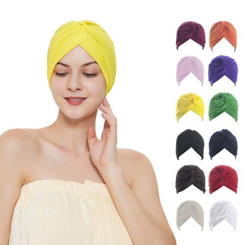 TopTie 12 Pieces Women Turban Headband Headwrap Beanie India's Hat - Assort