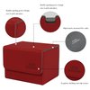 AEGIS GUARDIAN Card Deck Box for MTG, Commander Deck Box Hold 120+ Sleeved Cards, Leather Strong Magnet Card Deck Case Holder for Magic Cards TCG CCG, Red and Greay Ineer